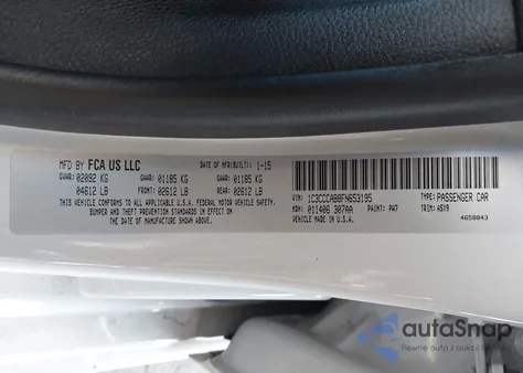 2015 Chrysler 200 Limited z USA, uszkodzony, nr VIN 1C3CCCAB8FN653195